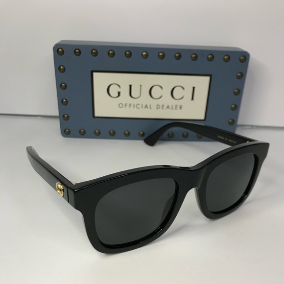 Gucci unisex Urban GG0326S GG/0326/S 001 Black Fashion Square Sunglasses 52mm - Picture 3 of 15